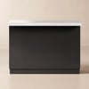 Japandi 50" Black & White Kitchen Island with Storage & LED Lighting
