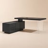 Bureau debout en forme de L noir avec extension gauche, 182 cm