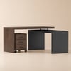 Modern Rotatable L-Shaped Executive Desk with Movable File Cabinet (1520mm)