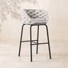 2 Pieces Outdoor Chair Patio Woven Rope & Aluminium 960 mm Bar Stools Set with Backs