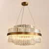 Fixedo Multi-tier Crystal LED Chandelier, Brass Finish