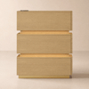 Lumio Natural 3-Drawer Narrow LED Bedside Table with Charging Station