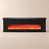 TV Lowboard with Electric Fireplace and Remote Control Function in Black, 2000 mm