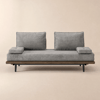 Rozkładana sofa Queen (200 cm), bawełna i len, z poduszkami