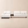 320 cm L-förmiges modulares Samt-Schnittsofa Vewal mit Chaiselongue und Ottoman