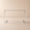 Scrivania rettangolare Savea da 119,38 cm in vetro temperato trasparente con base in acrilico