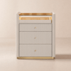 Vallux 29.5" Fluted Leather Closet Island 7 Drawer Dresser with Light & Jewellery Storage
