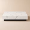 Modern Square Sintered Stone Coffee Table with 2 Drawers, 100 cm