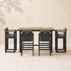 Tevara 7-Piece Outdoor Teak Wood Modern Bar Dining Table Set with 6 Chairs