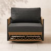 Ropipe Aluminium & Woven Rope Outdoor Swivel Chair 360 Degree Rotatable in Dark Gray