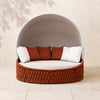 Cocaro 2-Piece Outdoor Weatherproof Daybed with Foldable Sun Canopy (191 cm) in Orange