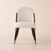 Modern Warm White PU Leather Upholstered Dining Chair, 2 Pieces