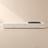 220cm Sintered Stone TV-Lowboard with LED Flame Effect and Humidifier, with 2 Drawers