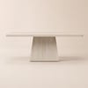 Rectangular Travertine-Look Dining Table for 6 People, 200 cm