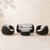4-piece Cocaro Rope Weave Garden Furniture Set with Coffee Table and Swivel Base, Dark Grey
