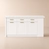 Modern 71" Sintered Stone Kitchen Island with Drawers & Cabinets, White