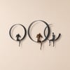 Modern 3D Artistic Figure Metal and Resin Wall Decor in Black