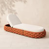 Cocaro Adjustable Aluminium and Rope Garden Lounger in Orange, Set of 2