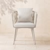 Outdoor Rope Weave & Aluminium Dining Chairs in Beige, Set of 2