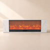 87" Sintered Stone Electric Fireplace TV Stand with Remote Control