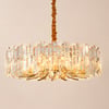 Clyvra Candelabro de Cristal Geométrico Moderno Clyvra 14 Luzes com Corrente Ajustável em Ouro