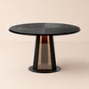 90 - 120 cm Solid Black Wood Extendable Dining Table with Light