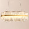 Fixedo Modern Crystal LED Kitchen Island Light in Brass with Adjustable Cables