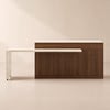Modern 81"–106" Extendable Wood Kitchen Island with Storage, Walnut