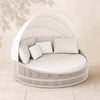Costra Weatherproof Round Patio Daybed with Adjustable Canopy Ivory
