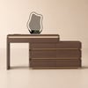 Coiffeuse lumineuse rétractable Lumio 120 cm finition noyer avec miroir, station de charge