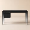 Bureau rectangulaire en bois de frêne noir avec 3 tiroirs, 140 cm