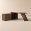 Modern 71" L-Shaped Walnut Executive Desk with Left Hand Return