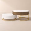 Round 2-Piece Nesting Set Lift-Top Coffee Table and Wooden Coffee Table with 2 Drawers
