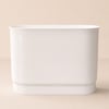 40" Japanese Modern Deep Oval Freestanding Stone Resin Soaking Bathtub White