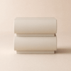 Humply White Faux Leather 2-Drawer Nightstand with Charging Station