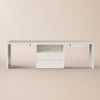 Modern 94" Rectangular White Double Desk with Drawers, Seats 2