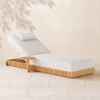 Flutera Outdoor Aluminium Adjustable Fluted Lounge Chaise in Warm White