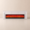 TV Lowboard with electric fireplace and remote control function in warm white, 2000 mm
