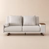 Sofá-cama futon conversível de veludo Queen de 82" e 2 lugares com mesa lateral