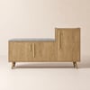 1200 mm Shoe Bench with 3 Doors and 5 Walnut Shelves