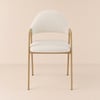 Chaise de salle à manger moderne en bouclé avec assise rembourrée blanc chaud, lot de 2