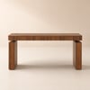 Aura 63" Walnut Fluted Electric Adjustable Standing Desk