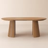 Modern 120 - 200 cm Extendable Wood Dining Table with Fluted Base, Seats 4-6