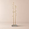 1700mm Gold Standing Coat Stand with 7 Hooks Faux Marble Base Hallway Clothing Stand