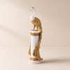 700mm Large Glam Peacock Floor Sculpture Decor Art Living Room Bedroom in White & Gold