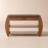 1000 mm Natural Wood Entrance Bench with Sturdy Metal Legs in a Modern Design