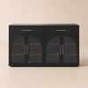Arune 63" Black Wood Sideboard with Storage & LED Lights
