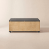 Ausziehbarer Couchtisch mit Lift-Top, Schubladen und Schrank, 120 cm