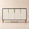 Aro 59" White Wood Sideboard with  Cabinets & Adjustable Shelves