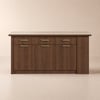 Modern 71" Sintered Stone Kitchen Island with Drawers & Cabinets, Walnut